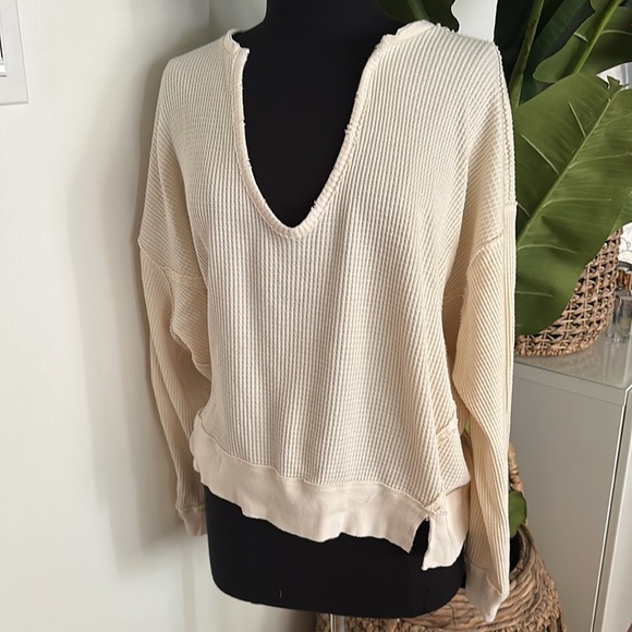 Free The People Buttercup Long Sleeve Waffle Top - Picture 3 of 8